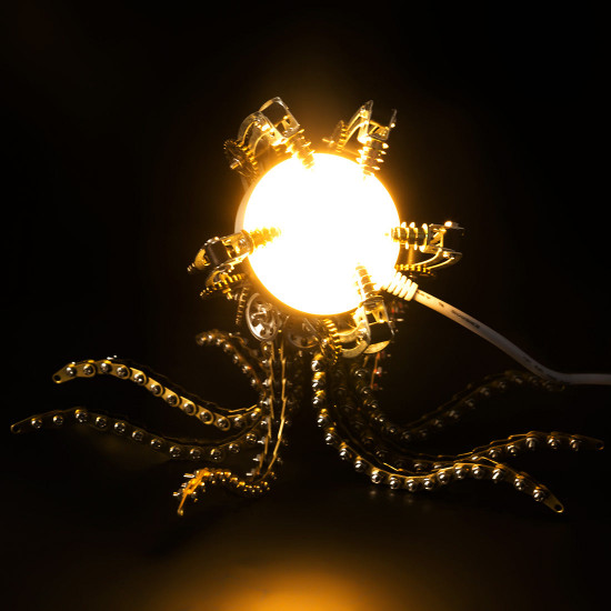3d metal steampunk galaxy craft puzzle mechanical octopus with desk lamp model diy assembly for home decor creative gift-1060pcs 3d metal steampunk galaxy craft puzzle mechanical octopus with desk lamp model diy assembly for home decor creative gift-1060pcs