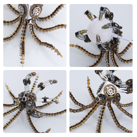 3d metal steampunk galaxy craft puzzle mechanical octopus with desk lamp model diy assembly for home decor creative gift-1060pcs 3d metal steampunk galaxy craft puzzle mechanical octopus with desk lamp model diy assembly for home decor creative gift-1060pcs