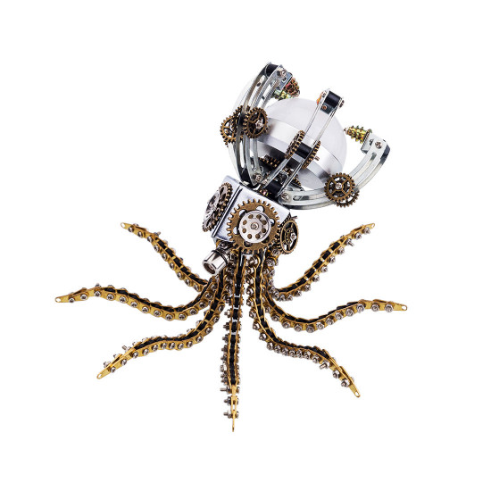 3d metal steampunk galaxy craft puzzle mechanical octopus with desk lamp model diy assembly for home decor creative gift-1060pcs 3d metal steampunk galaxy craft puzzle mechanical octopus with desk lamp model diy assembly for home decor creative gift-1060pcs