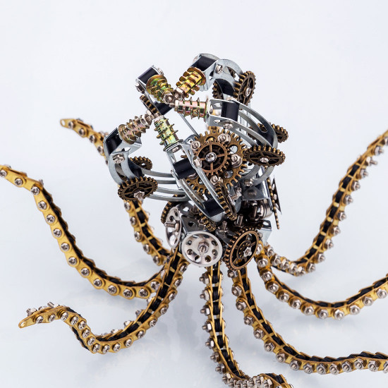 3d metal steampunk galaxy craft puzzle mechanical octopus with desk lamp model diy assembly for home decor creative gift-1060pcs 3d metal steampunk galaxy craft puzzle mechanical octopus with desk lamp model diy assembly for home decor creative gift-1060pcs
