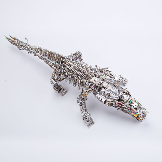 3d diy metal mechanical crocodile assembly model building kits 1500+pcs 3d diy metal mechanical crocodile assembly model building kits 1500+pcs