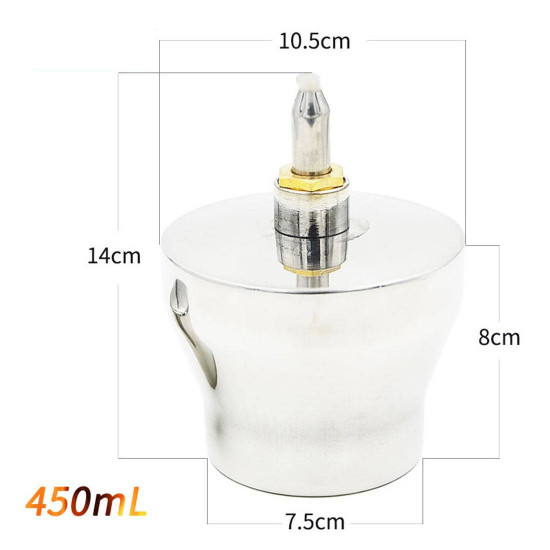 75 x 140mm 450ml anti explosion leak proof stainless steel lab alcohol burner lamp for stirling engine external combustion engine model