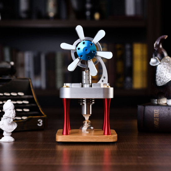 air-cooled metal vertical stirling engine with flywheel fan model education toy