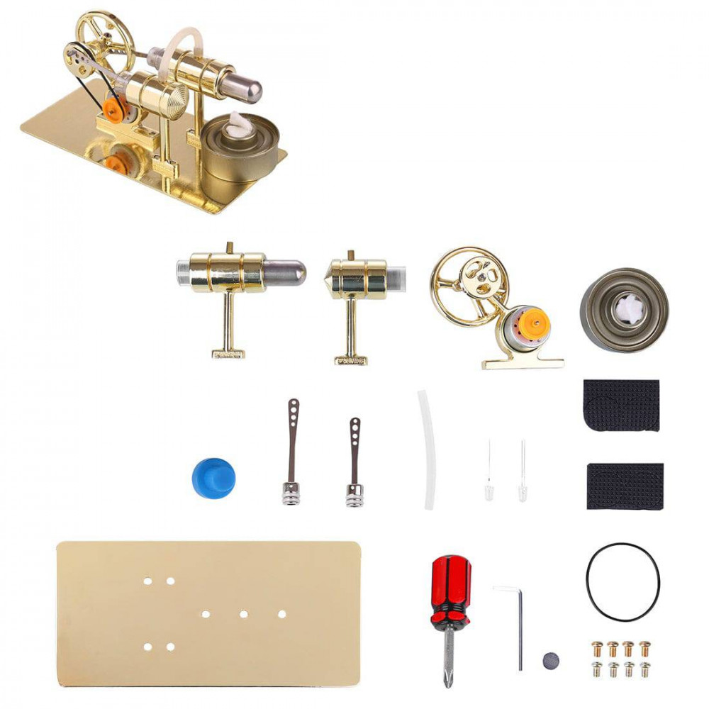 assembly single cylinder stirling engine generator diy model - golden ...