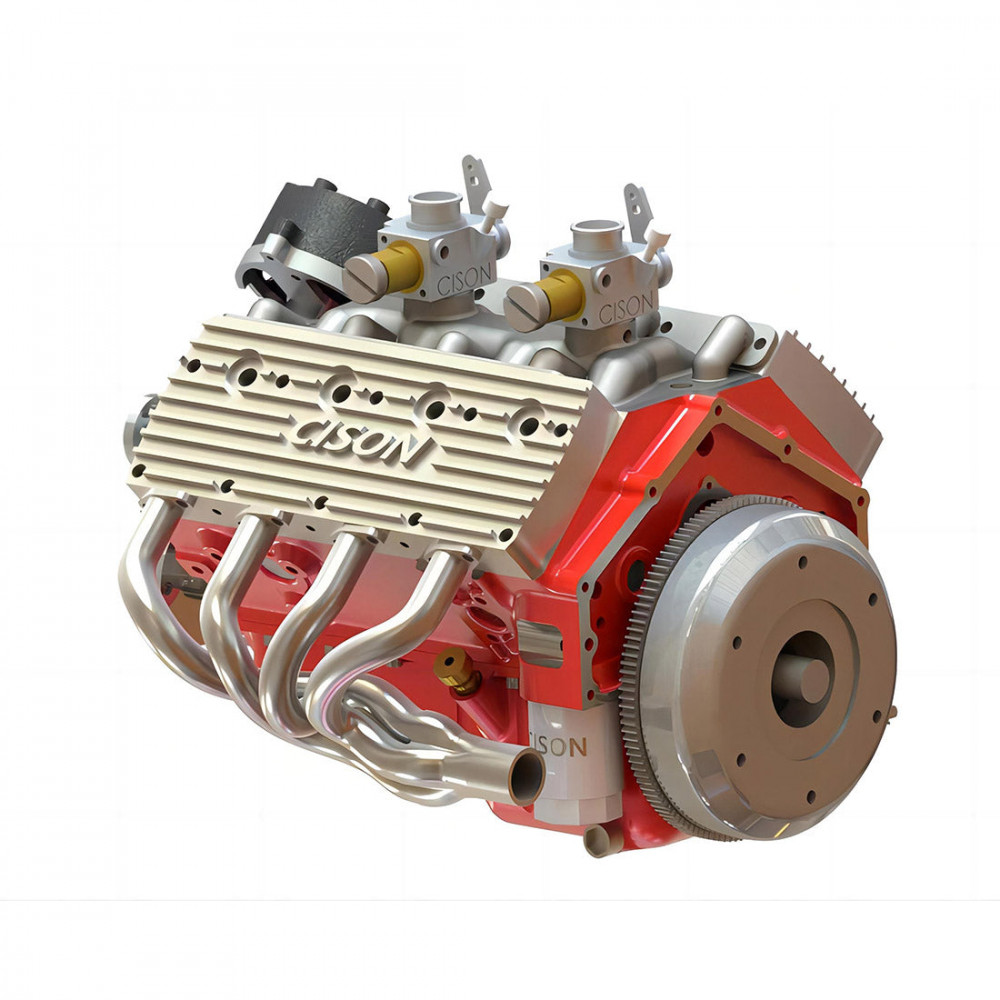 Small Rigid Engine cison 1/6 gas flathead v8 engine small block engine model kits water ...