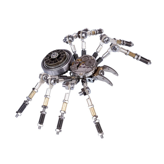 diy assembled building model kit metal clock spider model ornaments home office decor art creative gift