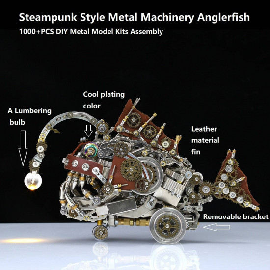 diy steampunk style metal anglerfish model kits 1000pcs+ diy steampunk style metal anglerfish model kits 1000pcs+