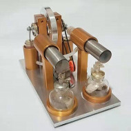 double cylinder stirling engine model generator with bulb scientific experiment toys