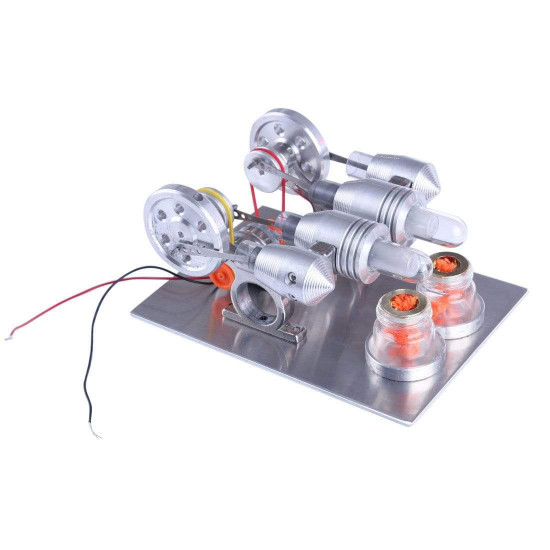 double cylinder stirling engine motor model educational toy electricity generator physics science experiment kits