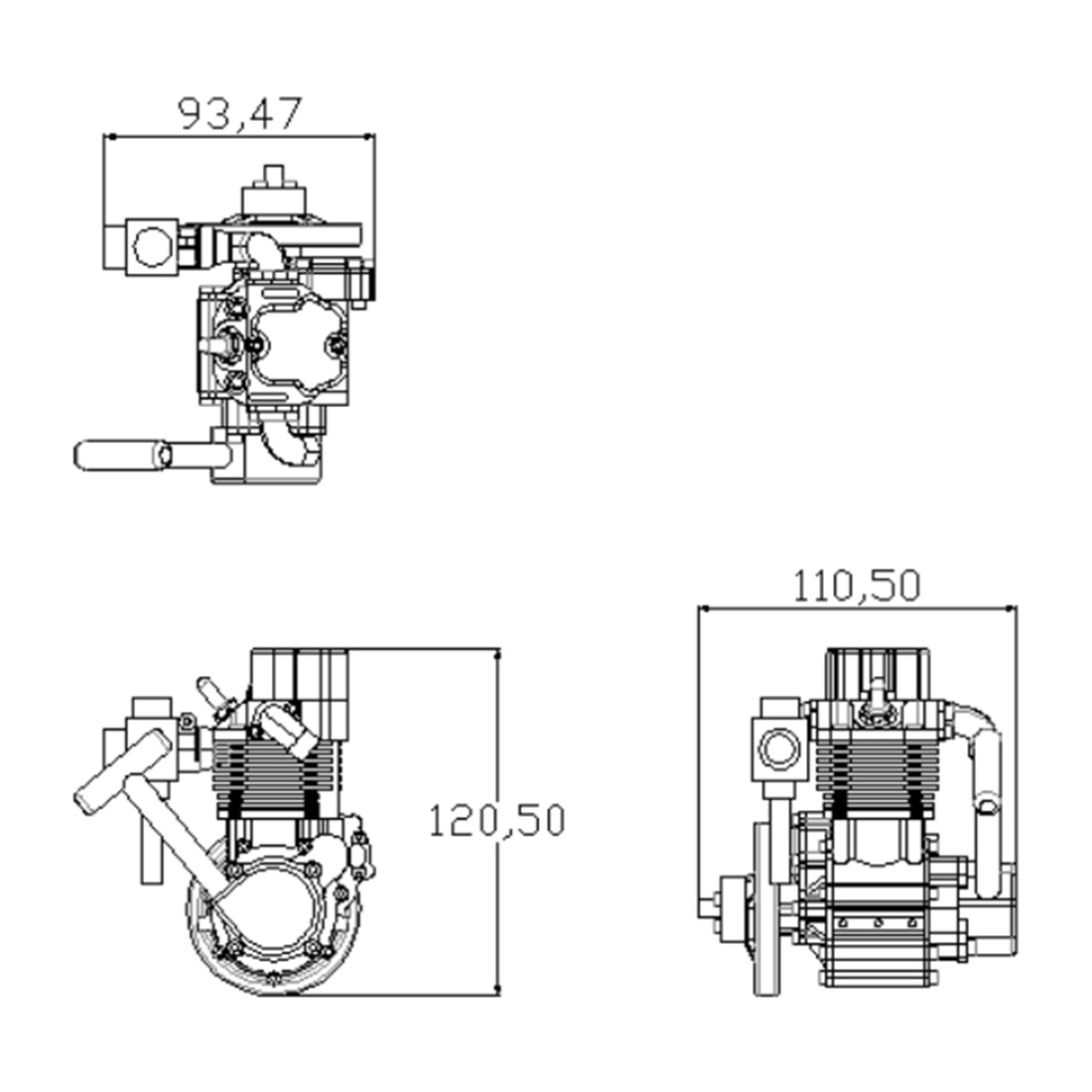 enjomor gs-dk01 4 stroke single cylinder gas power engine rtr 14000rpm ...