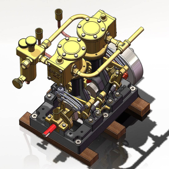 kacio ls2-14 two cylinders reciprocating retro twin steam engine model for 80cm+ boat ship (without boiler) kacio ls2-14 two cylinders reciprocating retro twin steam engine model for 80cm+ boat ship (without boiler)