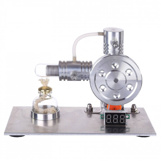 l type silver stirling engine generator model with bulb voltage digital display meter