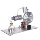 l type silver stirling engine generator model with bulb voltage digital display meter
