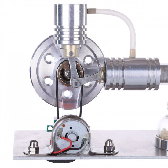 l type silver stirling engine generator model with bulb voltage digital display meter