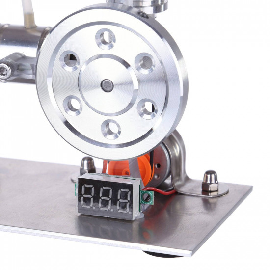 l type silver stirling engine generator model with bulb voltage digital display meter
