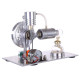 l type silver stirling engine generator model with bulb voltage digital display meter