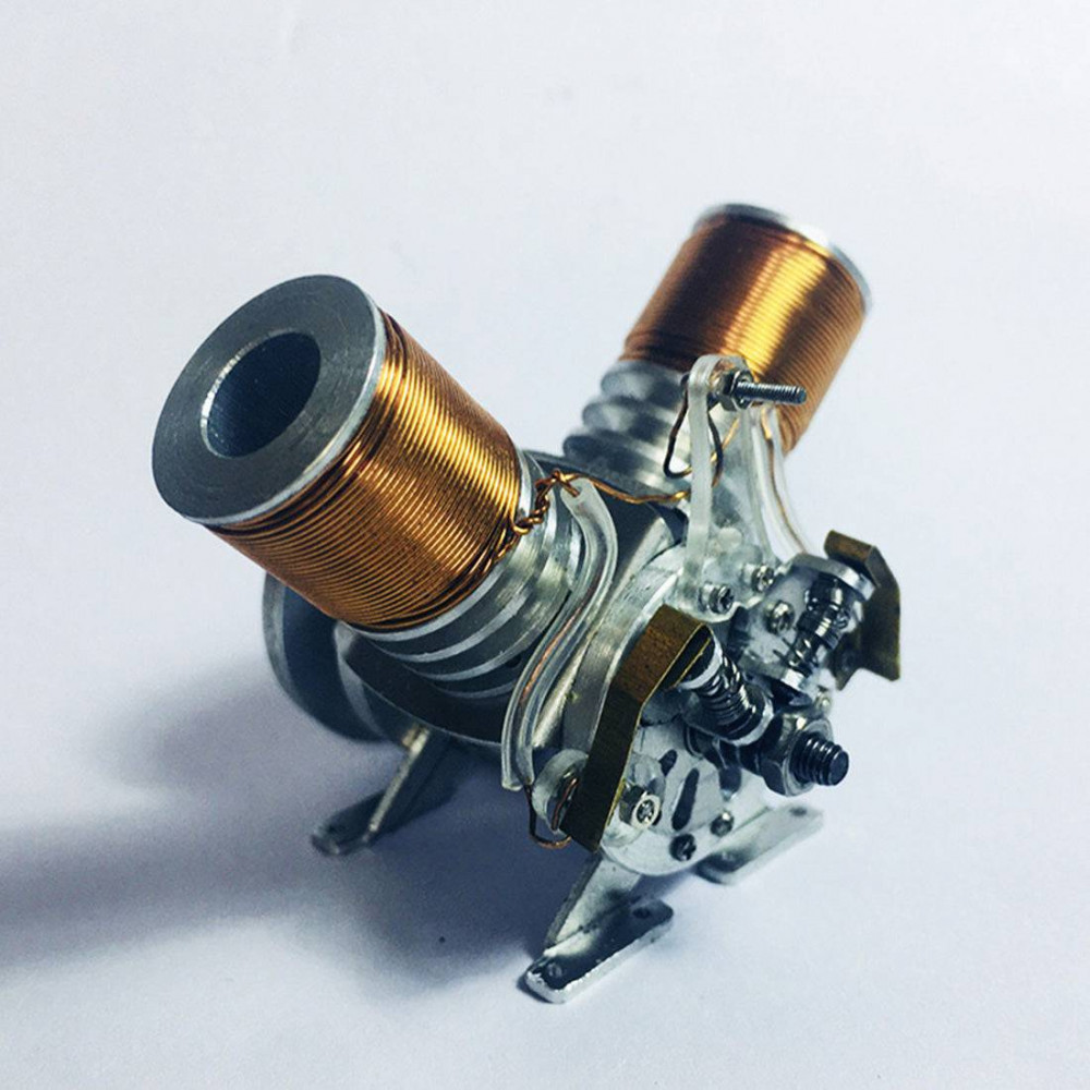 Magnetic Piston Engine metal v2 electromagnetic reciprocating piston engine model motor ...