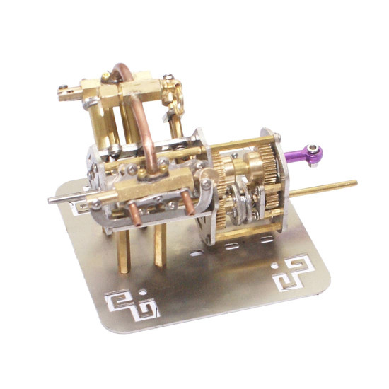 mini v4 brass steam engine model reverse gearbox (without boiler) mini v4 brass steam engine model reverse gearbox (without boiler)