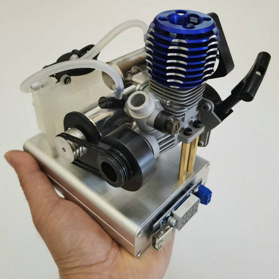 modified level 15 two strokes 12v methanol nitro powered engine generator model  (5v 1.5a usb charging)