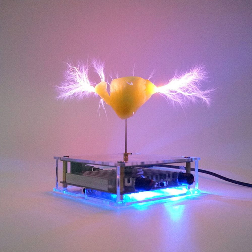 Desk Model Lightning musicical tesla coil model with artificial lightning experimental ...