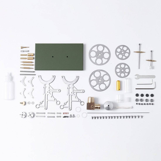 retro nostalgic projection stirling engine external combustion engine diy steam toy with metal base - assembly version