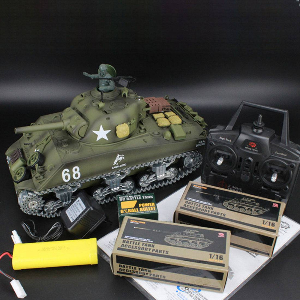 simulated 1/16 american m4a3 sherman tank 2.4g rc model military tank ...