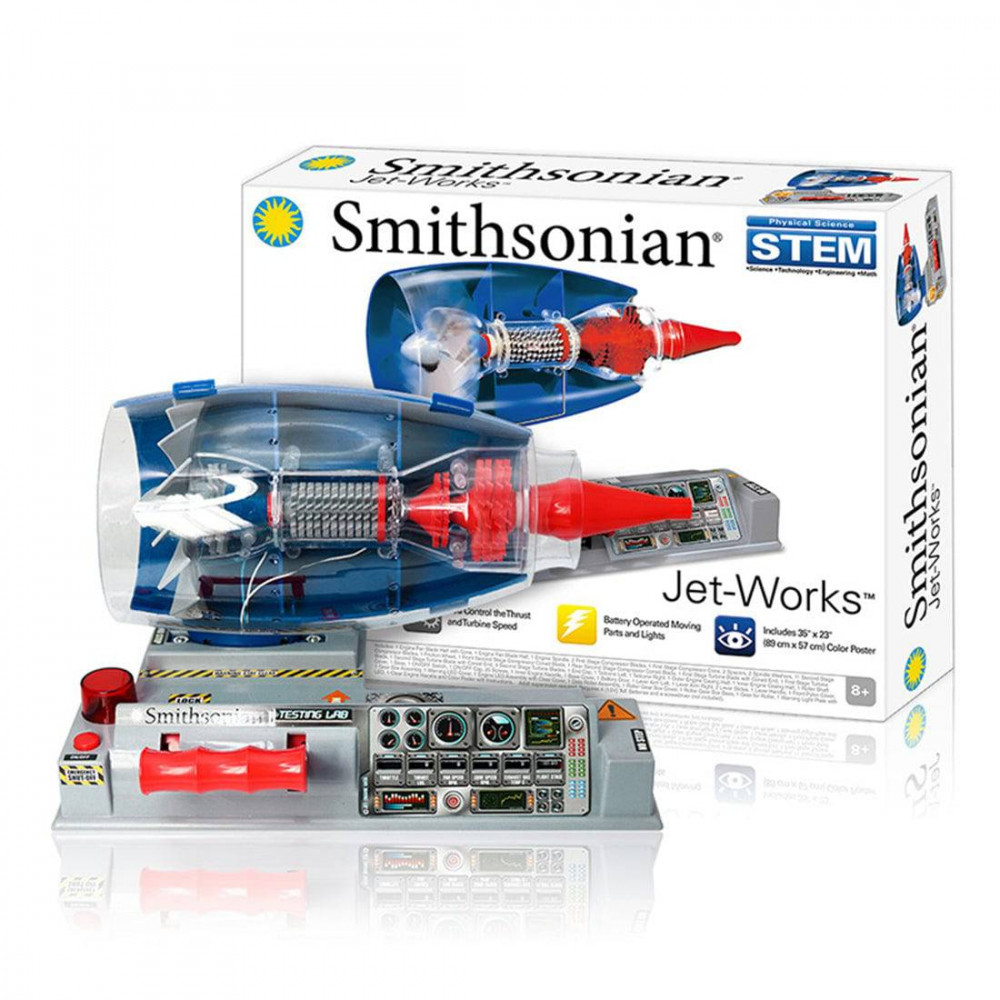 smithsonian electric jet-works diy turbofan engine model stem kit steam ...