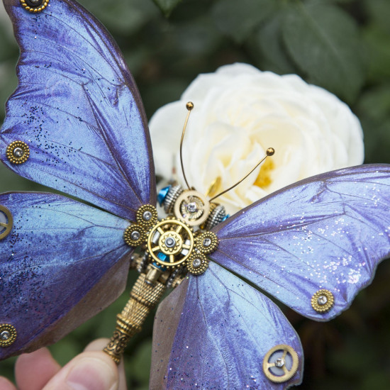 steampunk 3d butterfly model metal puzzle diy assembly kit for kids, teens and adults (150pcs+) steampunk 3d butterfly model metal puzzle diy assembly kit for kids, teens and adults (150pcs+)