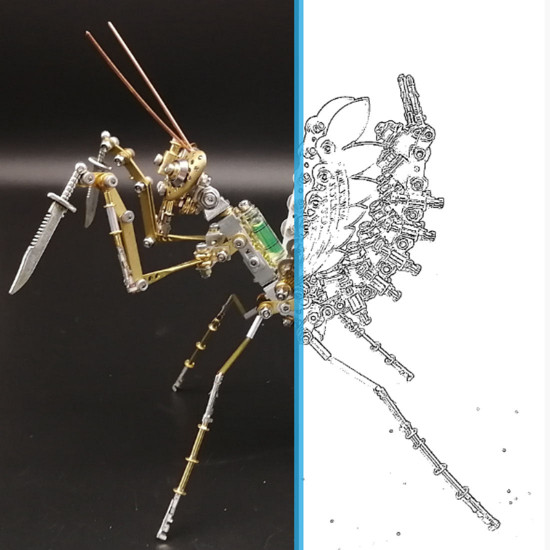 steampunk brass metal mantis model building kits 350+pcs steampunk brass metal mantis model building kits 350+pcs