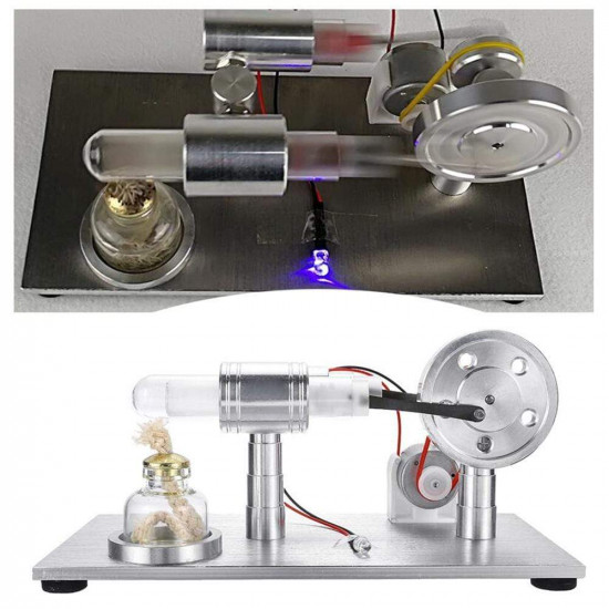 stirling engine kit motor model electricity power generator with led physics educational toys
